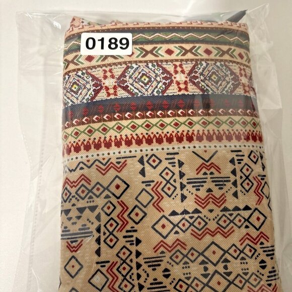 Gregory Ladner Mosaic Patter Scarf Women's Shawl Rustic Colors Boho Fringe Hem - Picture 9 of 9